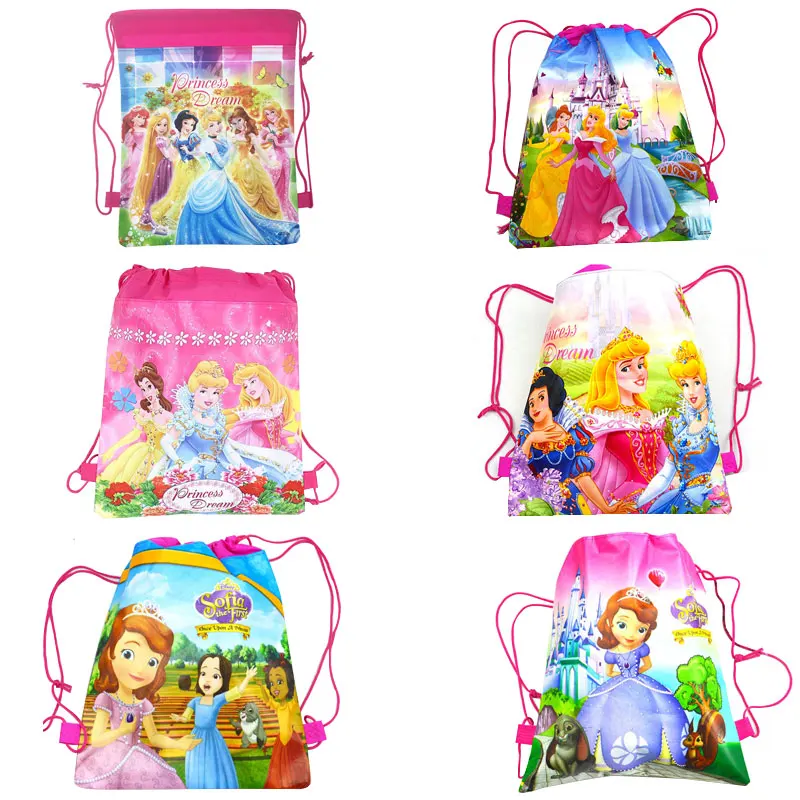6 шт Софии шесть принцесса женские сумки на завязках для маленьких девочек