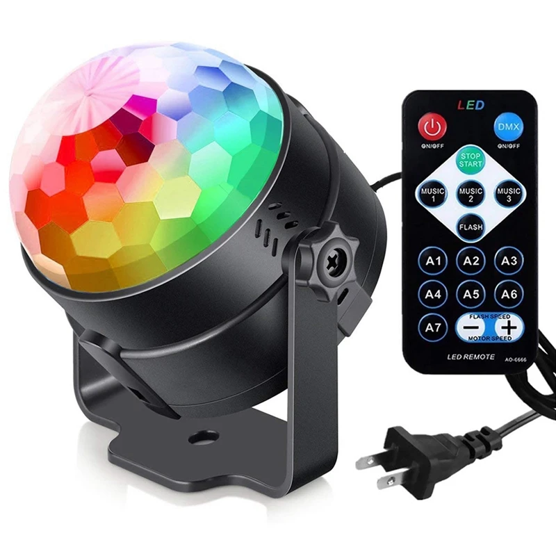 

Sound Activated Party Lights with Remote Control Dj Lighting, RBG Disco Ball, Strobe Lamp 7 Modes Stage Par Light for Home Room
