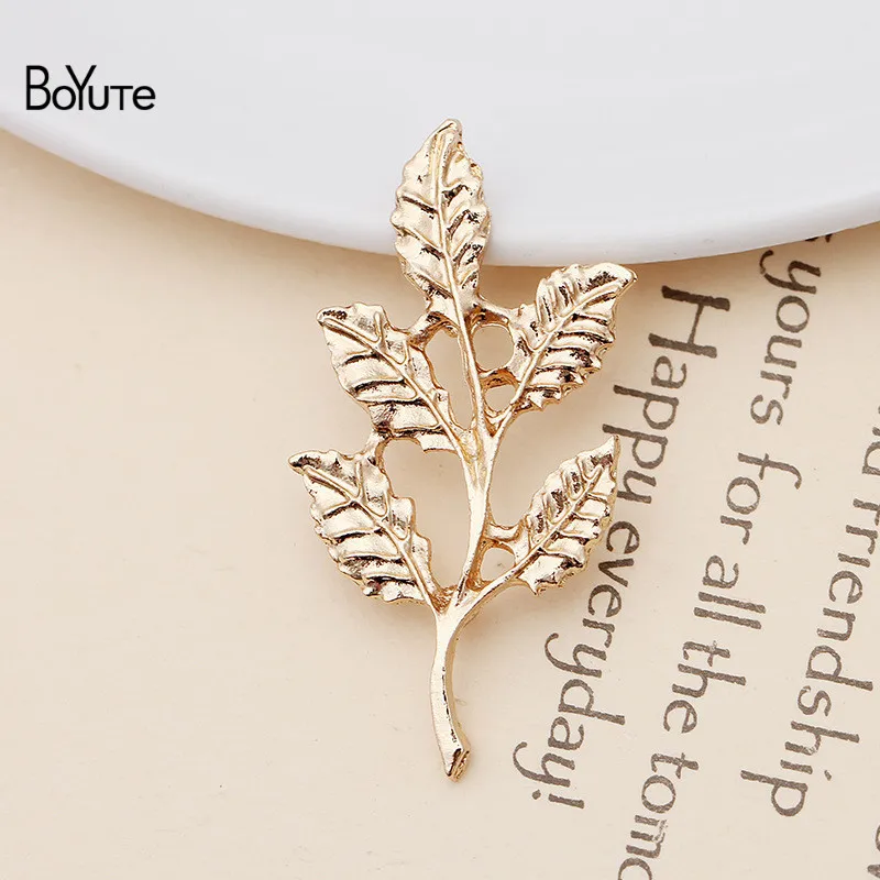 KC Gold-20x42.5MM BoYuTe(20 Pieces/Lot) Metal Alloy 40*34MM Maple Leaf Materials Vintage Hand Made Diy Jewelry Accessories Wholesale - Цвет: KC Gold-20x42.5MM