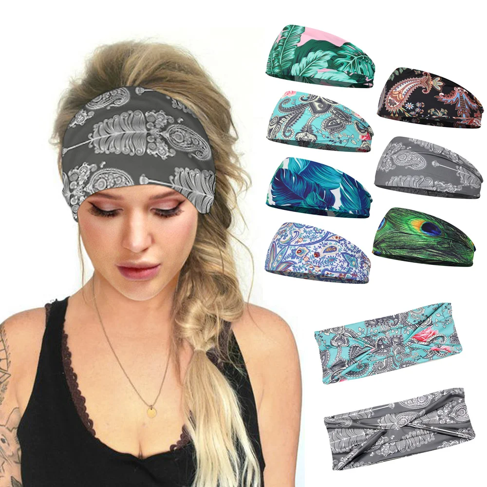

Fashion Yoga Elastic Hair Bands Multi-function Headband Scarf Stretchable Anti-Slip Slim Hair Band Headband Turban For Women Men