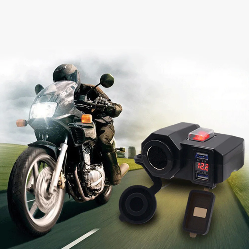 12 v/24 v мотоцикл USB зарядное устройство телефонный разъем прикуривателя двойной