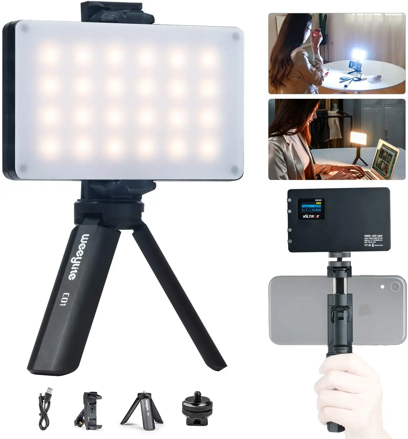 Viltrox Weeylite RB08P RGB светодиодный Камера видео светильник 0 360 Полный Цвет Выход с