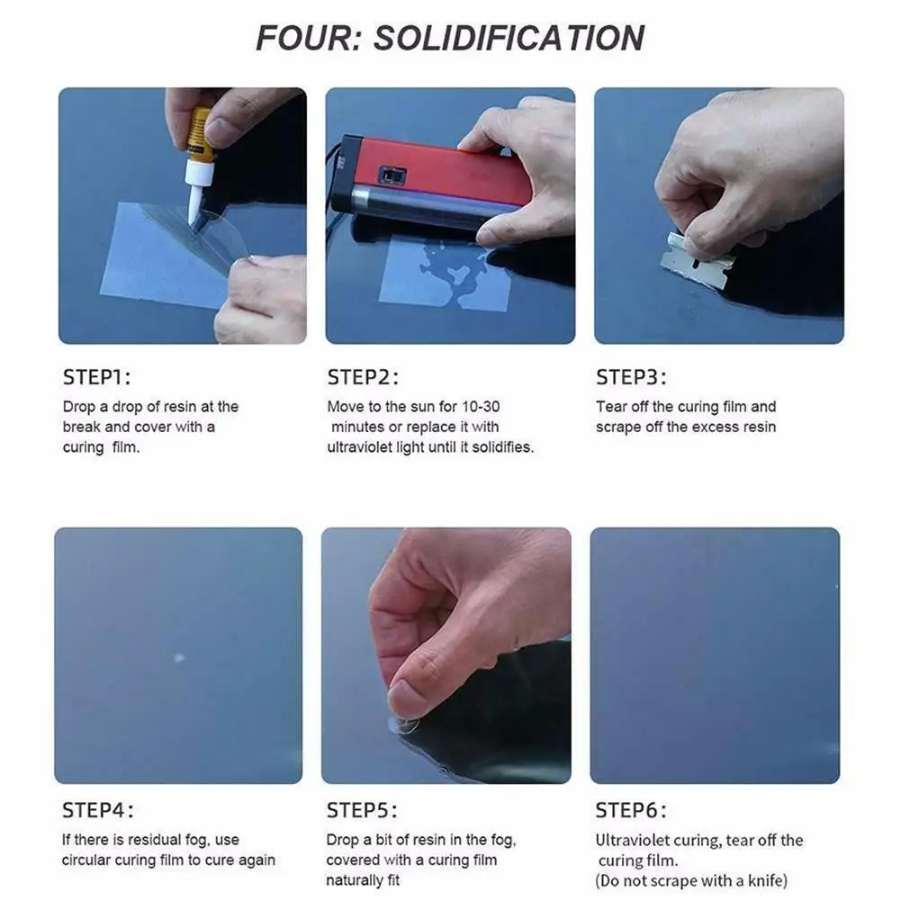 

Car Windshield Repair Kit Quick Fix Car Cracked Glass Windscreen Repair Tool Kit Resin Sealer DIY Auto Window Screen Polishing