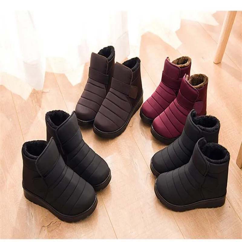 

2019 New Waterproof Women Winter Shoes Couple Unisex Snow Boots Warm Fur Inside Antiskid Bottom Keep Warm Mother Casual Boots