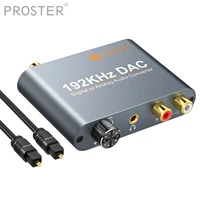 prozor dac digital optical coaxial toslink to analog stereo leftright rca 3 5mm jack audio converter adapter 192khz aluminum
