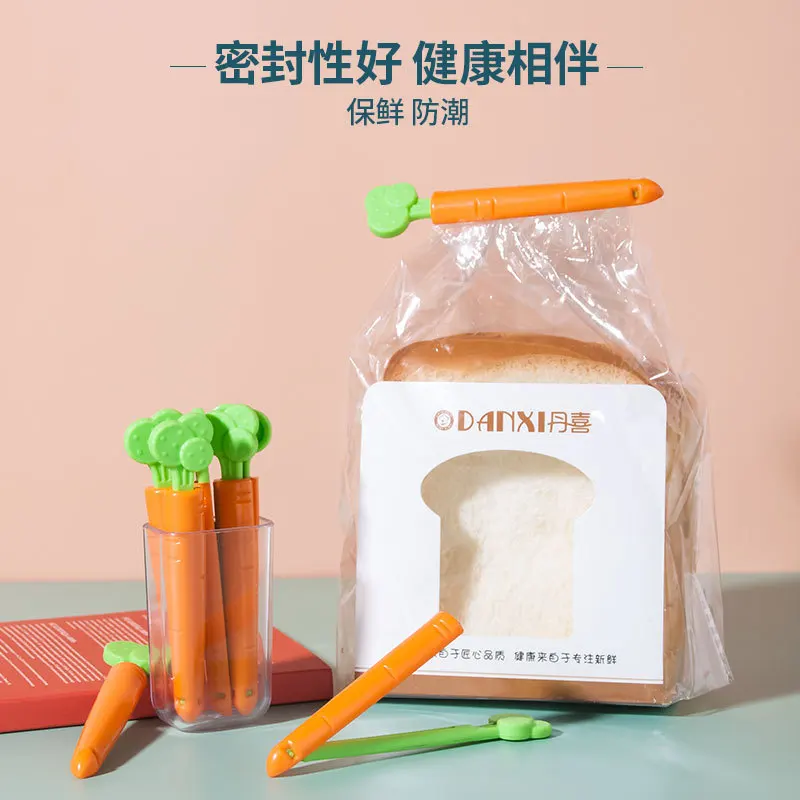 

5pcs Portable New Kitchen Food Snacks Seal Carrot Closure Pocket Clip Pinch-off Pliers Plastic Tool Closed Clamp Fresh Food