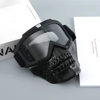 cycling motocross motorbike goggles tactical windproof glasses ski bike for men open face helmet masks detachable uv protection