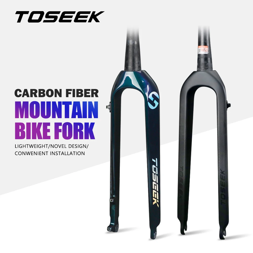 

TOSEEK Mtb Fork 29 Disc Brake Bicycle Fork 29 Tapered Bike Hard Fork 520g 29er Bicycles Carbon Fork
