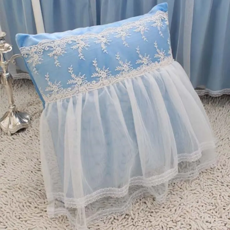 1 шт. бархатная наволочка одноцветная квадратная кружевная Подушка для домашнего