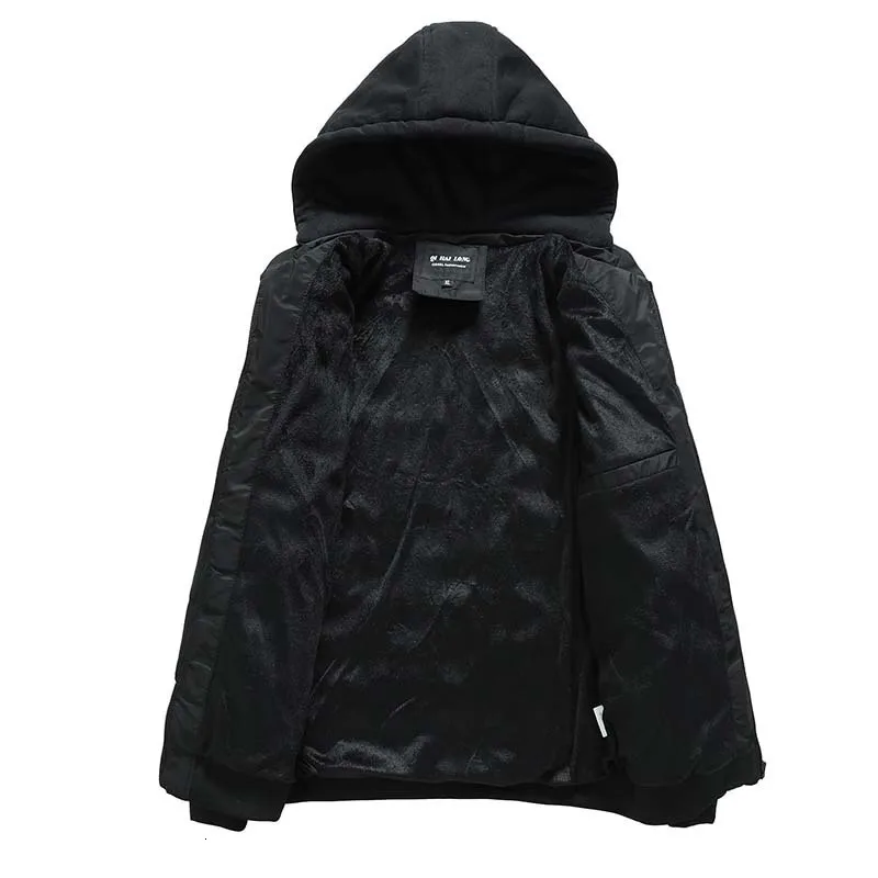 Men's Thickening Cotton-padded Jacket Increase Down Even Hat Keep Warm Cotton Black Hats