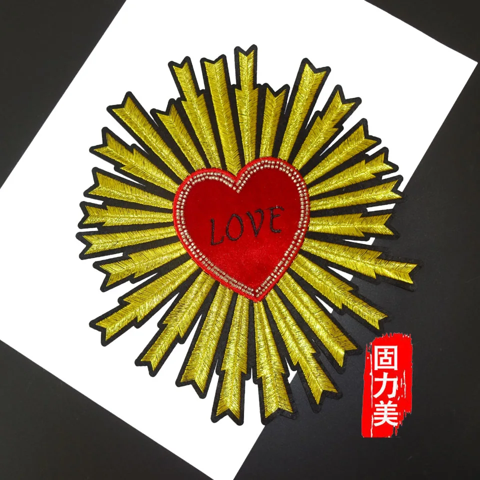 2 шт. роскошный мужской красный любящее сердце с блестками клеевая заплатка на