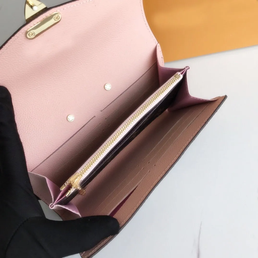 

Top quality Luxury design women long briefcase large-capacity multi-card storage briefcase with gift box Fast delivery free ship