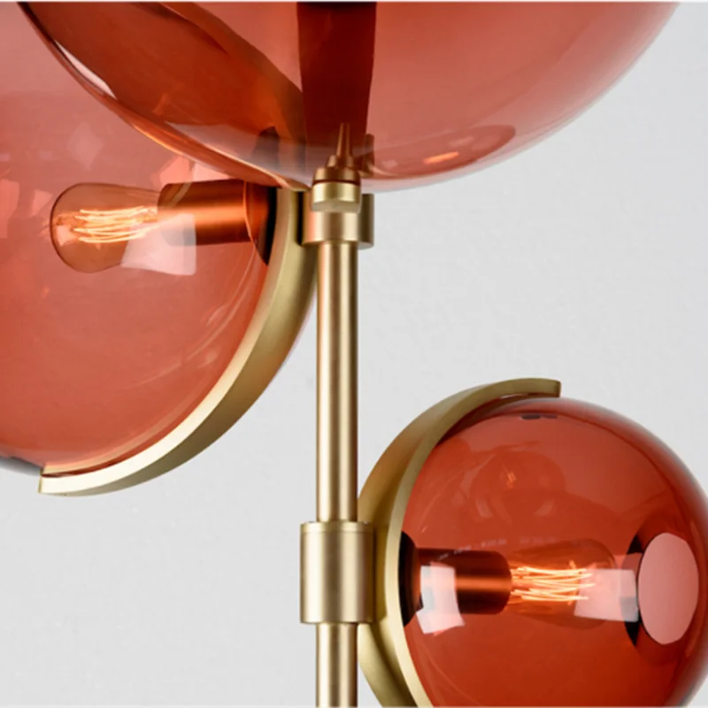 Скандинавская круглая люстра из красного стекла Современный итальянский дизайн