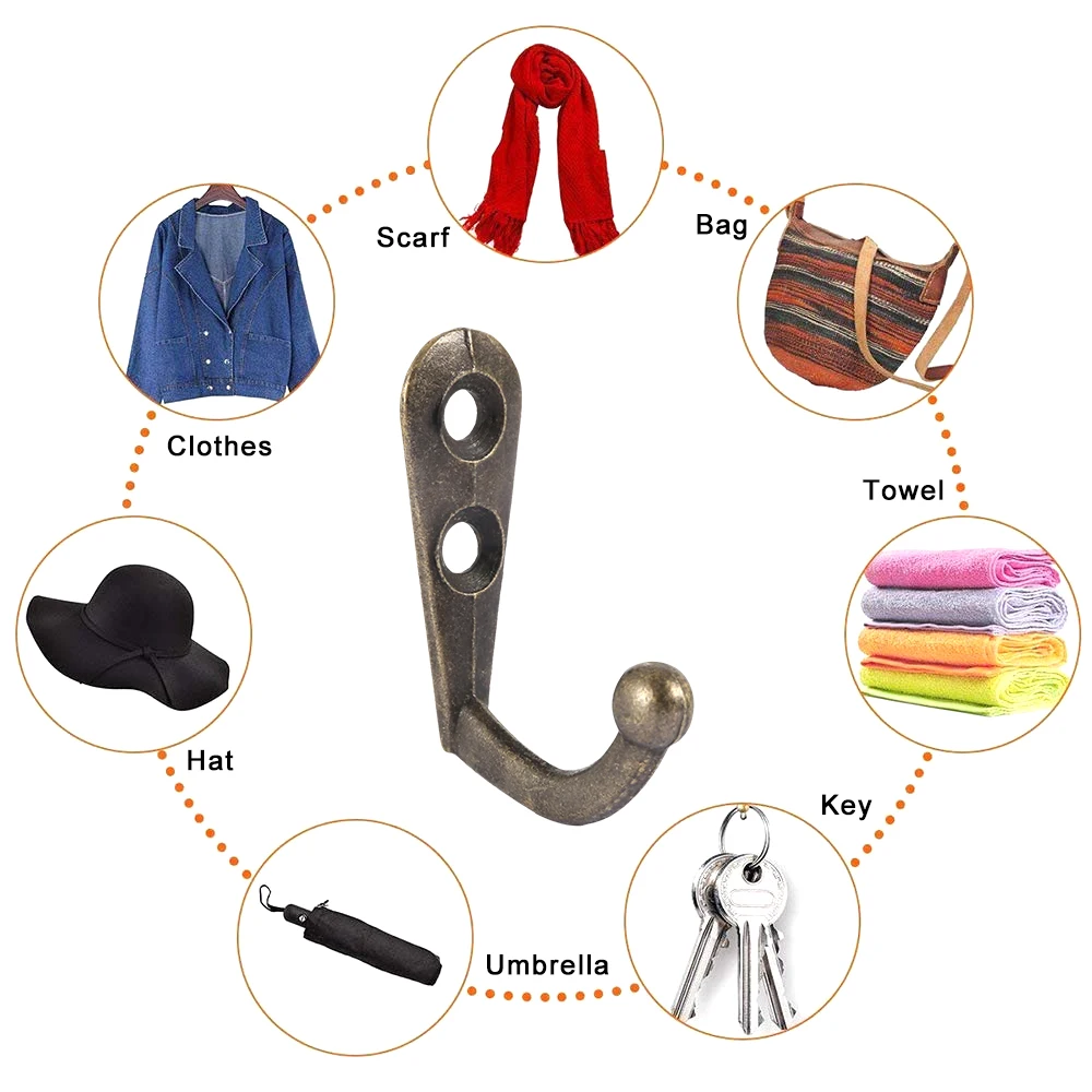 40 шт./лот одинарный крючок мини размер настенная Ретро вешалка для одежды шляпы