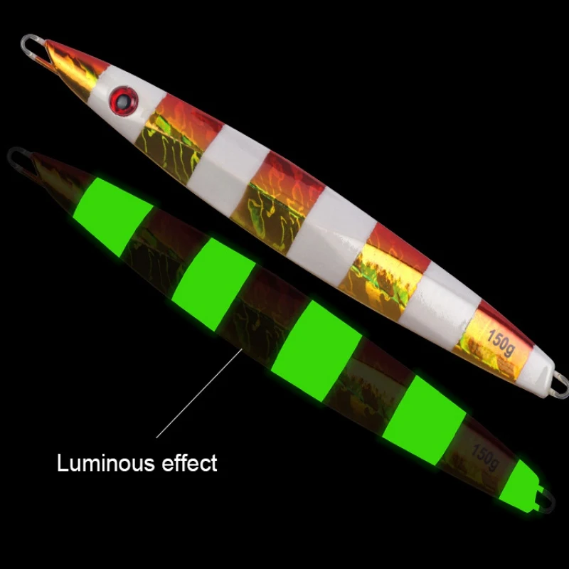 Рыболовная приманка для джиггинга свинцовая металлическая светящаяся 150 г 4