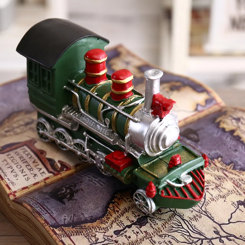Креативная модель поезда в стиле ретро украшение для монет прикроватного