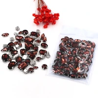 sell at a loss mixed shape wine red cystal glass sew on rhinestones with silver base diy clothing accessories swm08