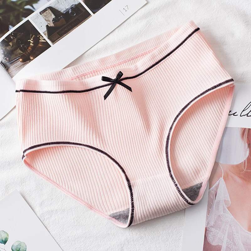 

Cotton Bow Sexy Women's Briefs Mid-waist Cute Panties New Products Comfortable Underwear Plus Size Underwear Women Panties Sexy
