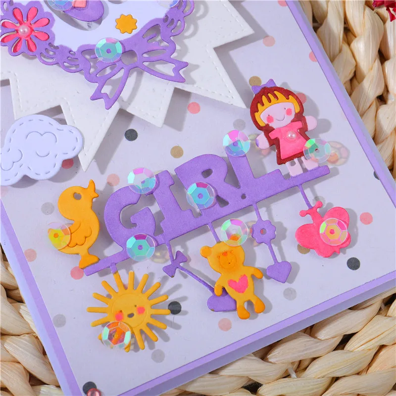InLoveArts Baby Footprint Dies Boy Girl Word Metal Cutting Embossing Stencil Scrapbook Template Punch Paper Crafts New 2020 | Дом и сад