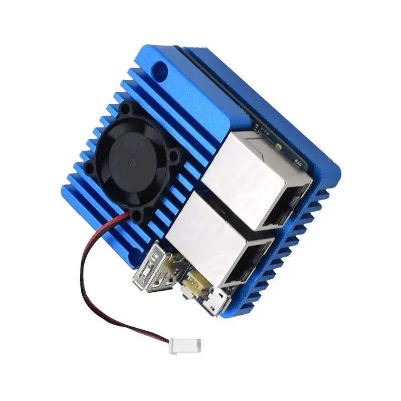 

Mini Router Dual Ethernet Ports 32G Flash Memory Built-in System Power Supply Module Board with Case for NanoPi R2S