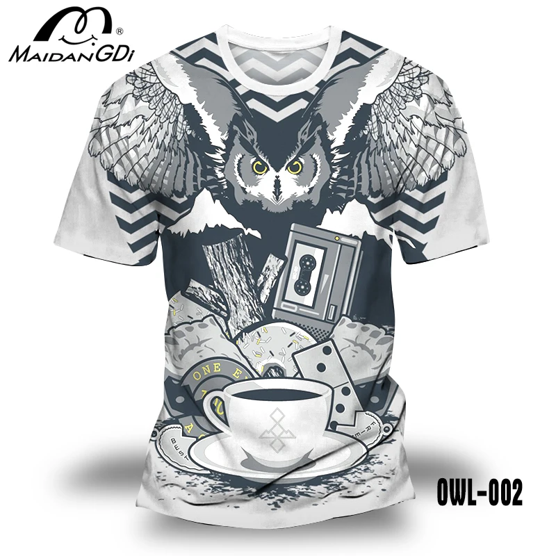 

Maidangdi Summer 3D Printed T Shirt Clown White Owls Men Face Casual Male Camping O-Neck Spring Short Sleeve Funny Zoo Tops 6XL