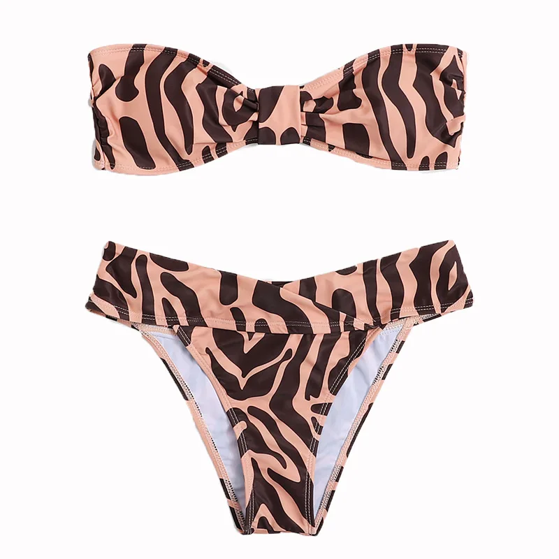 

2021 New European And American Ladies Swimwear Quick-Drying Sexy Printed Split Bikini Swimming Suit For Women