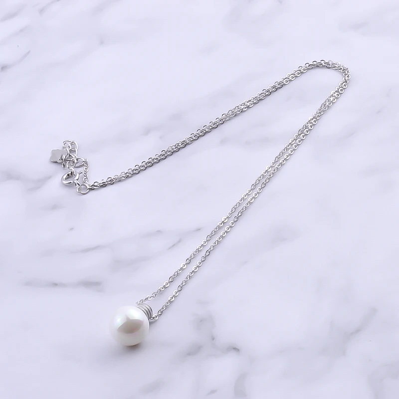 Большие круглые жемчужные ожерелья в виде ракушки из стерлингового серебра 925