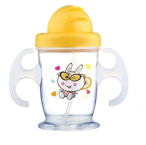 Чашка с соломинкой Infantil, поилка для кормления детей, детские маленькие стаканчики для питья, 250 мл, Мультяшные бутылки для воды, детский Поильник