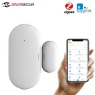 Датчик контактов Ewelink Smart ZigBee 3,0, датчик контакта для домашней двери, окна, открытиезакрытие сигнализации, дистанционное управление через приложение, 3 В постоянного тока