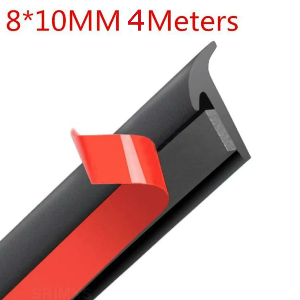 

4M Car Sealing Strip Inclined T-shaped Weatherproof Edge Trim Rubber Universal Adhesive Strips Vehicle Repair Tool Auto Parts