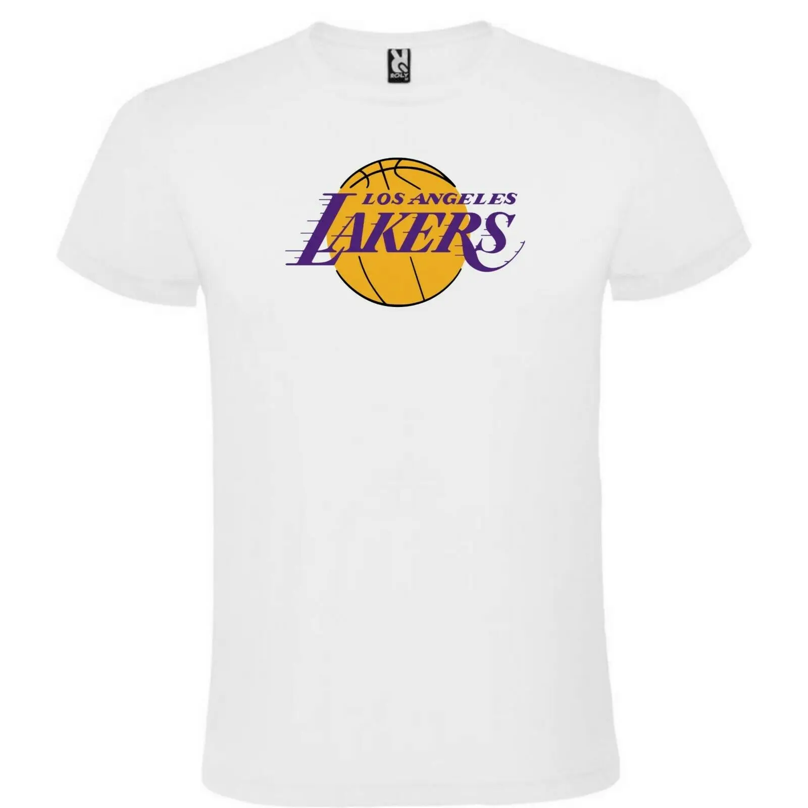 Футболка LA логотип LAKERS белый человек s m l xl XXL 100% хлопок короткий рукав показать