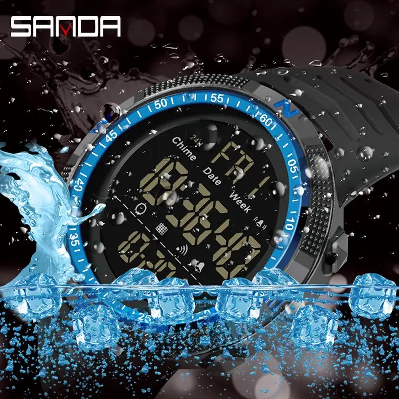 Sanda New Style Electronic Form Movement Fashion Trend Men's Middle School Student Watch Luminous Waterproof Gift Clocks | Наручные