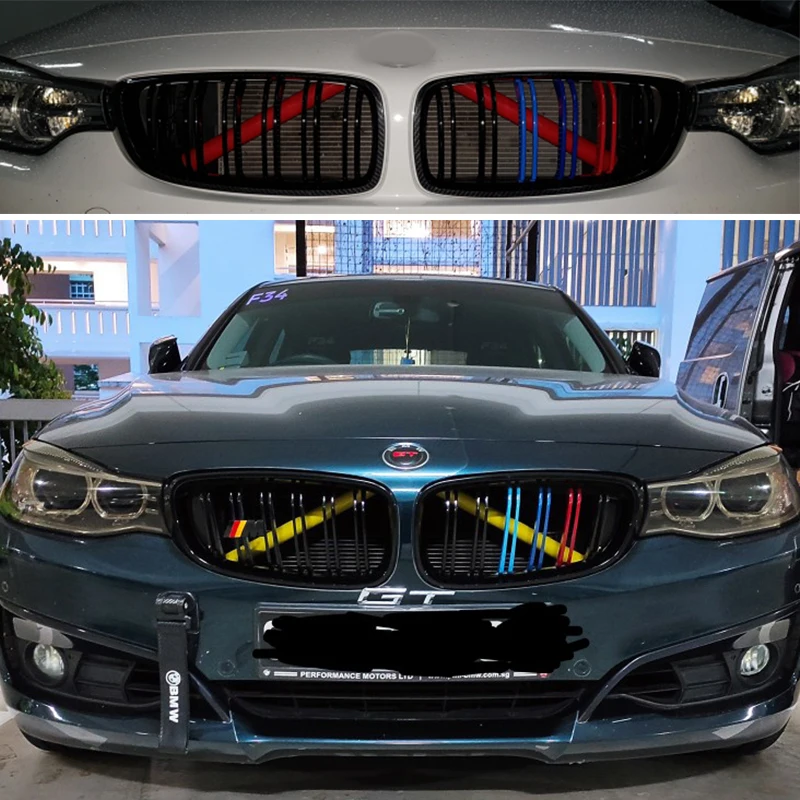 M Спортивная Стильная передняя решетка радиатора отделочные полосы наклейки на