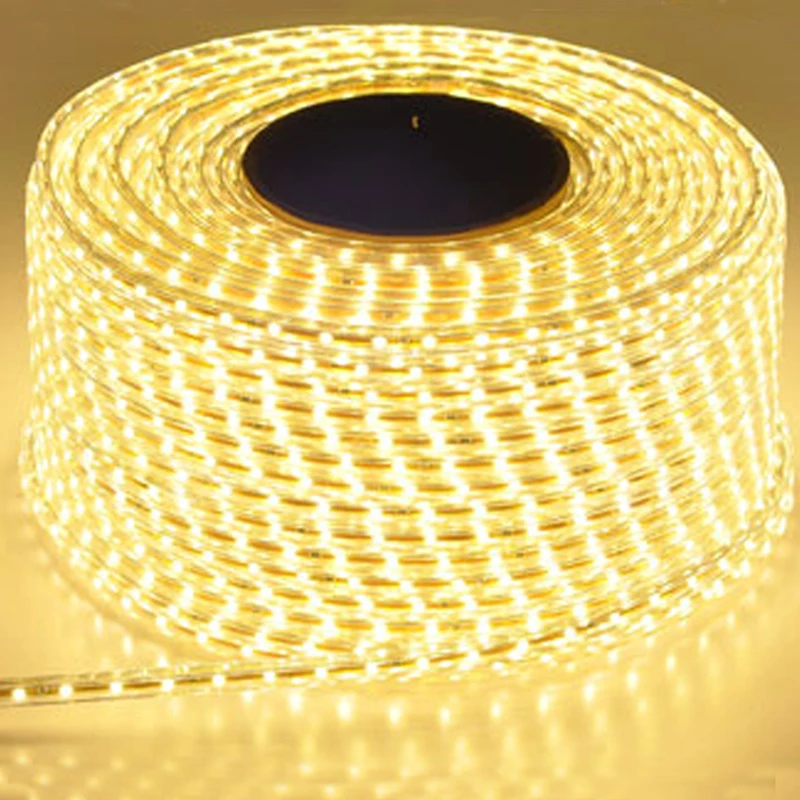 

220V Waterproof Led Strip Light With EU Plug 2835 SMD Flexible Rope Lamp,120 Leds/M High Brightness Outdoor Indoor Dimmer Decor