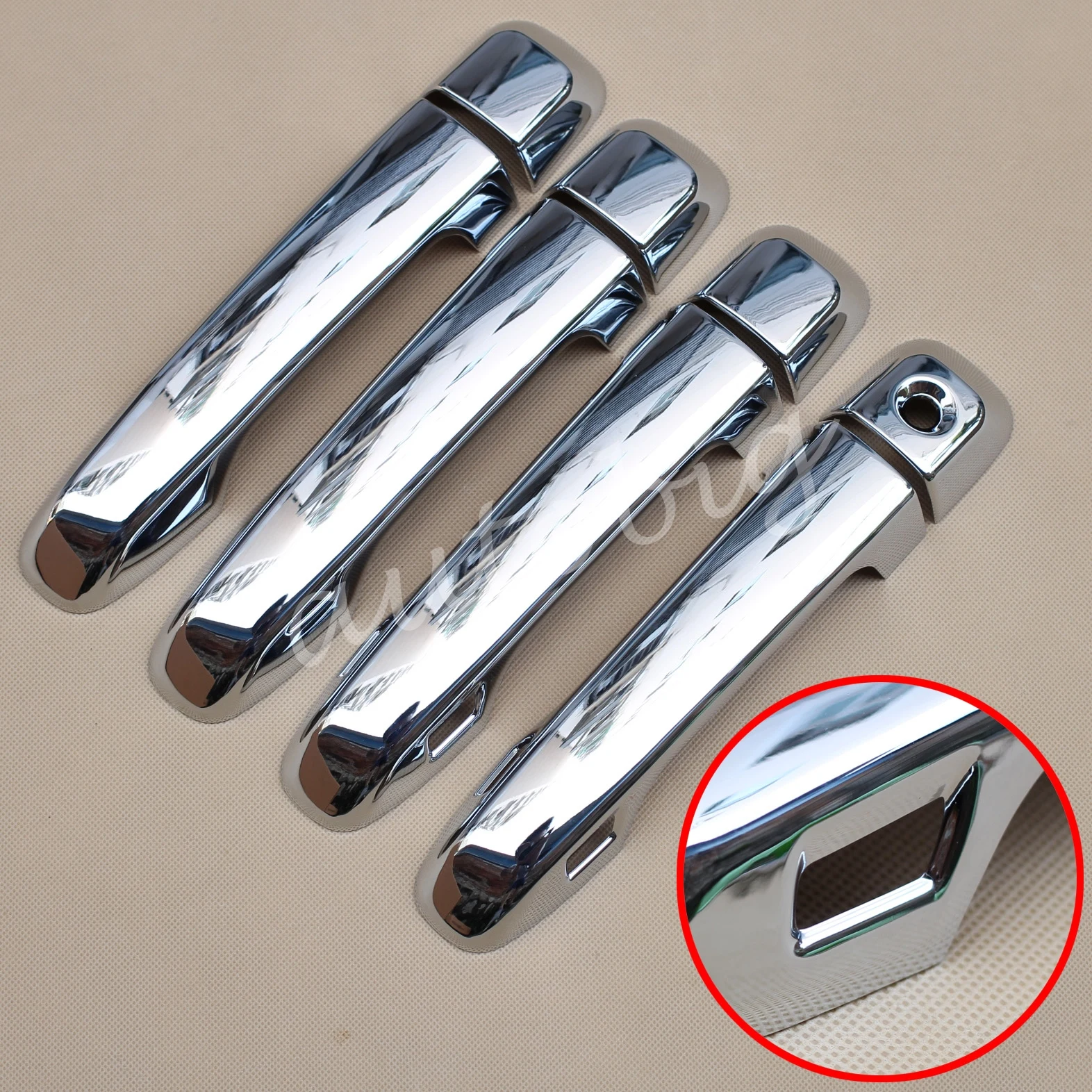 

Chrome Keyless Entry Door Handle Cover For Toyota Land Cruiser 200 LC200 2016-2019