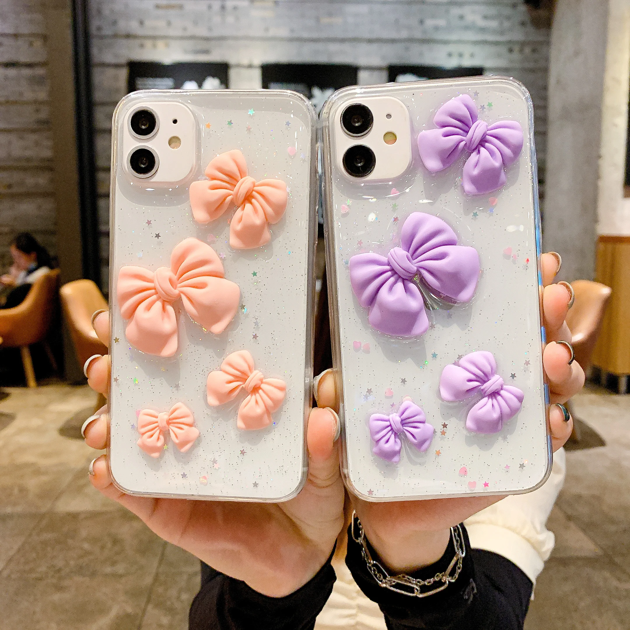 

Роскошный милый прозрачный мягкий чехол с трехмерным бантом для iPhone 12 Pro Max 11 pro max X XS XR 8 Plus SE2 чехол