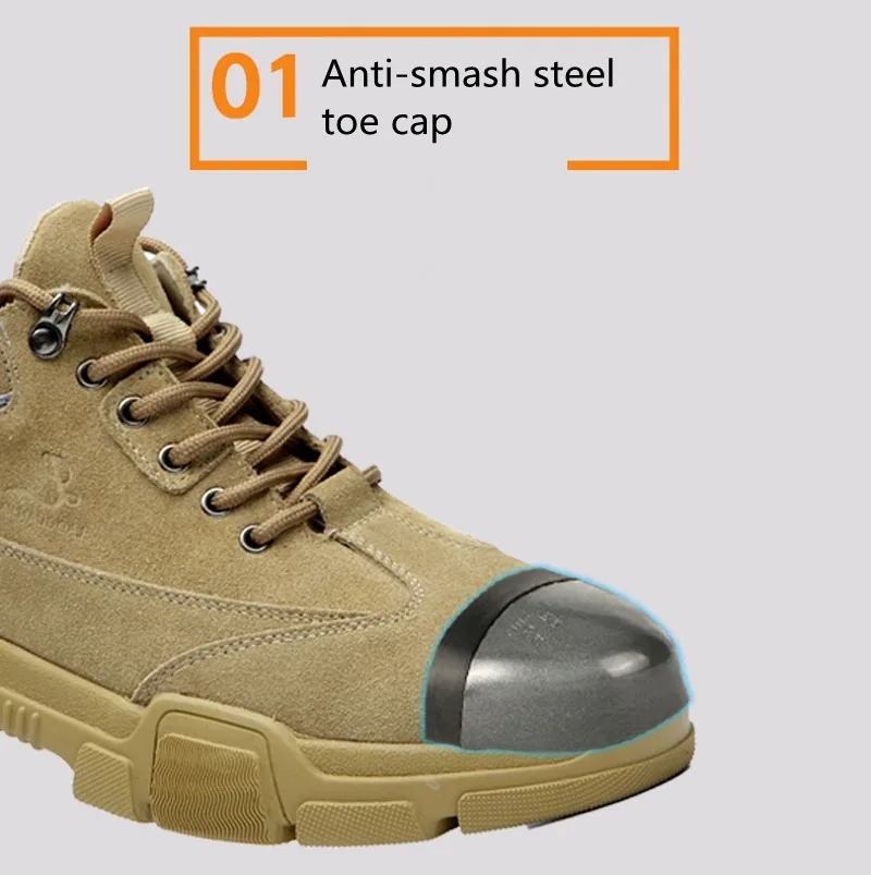 Мужская защитная обувь со стальным носком легкие строительные защитные ботинки