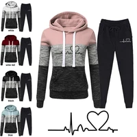 spell color casual pullover tracksuit autumn winter womens hoodies and sports trousers two piece sets loose jogging sweatshirts