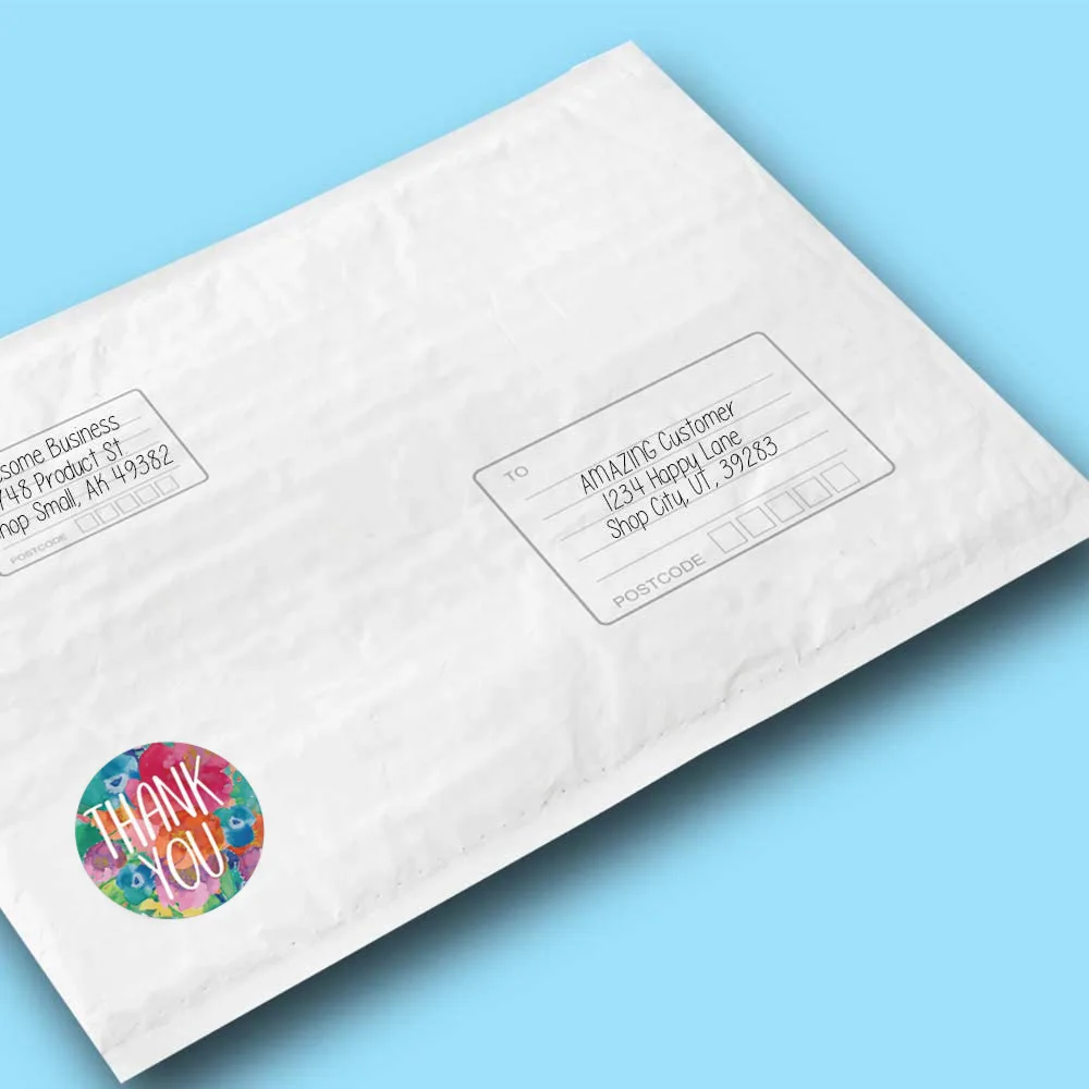 

500 sheets/roll of the latest thank you stickers, used for party gifts, notebook decorations, and childrens stationery stickers