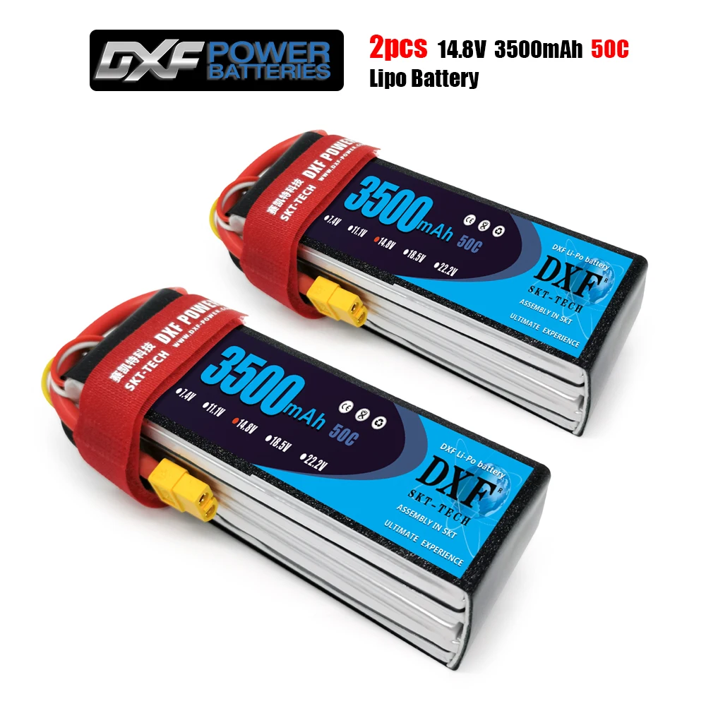 

DXF 3500mAh 14.8V 50C-100C Lipo battery 4S XT60/DEANS/XT90/EC5 For AKKU Drone FPV Truck four axi Helicopter RC Car Airplane