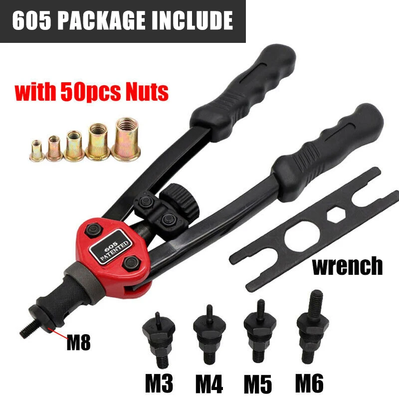 

Easy Automatic Rivet Tool Set Heavy Duty Flexible Handle Rivet Nut Setter Hand Tools Sets Accessories