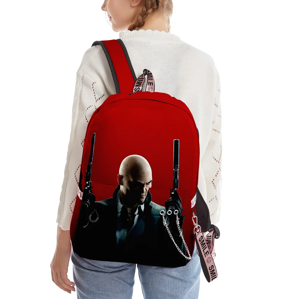 

Hot Sale Classic Shoulder Backpacks Students School Bags Game Hitman 3D Oxford Waterproof Backpack Boys Girls travel Laptop Bags