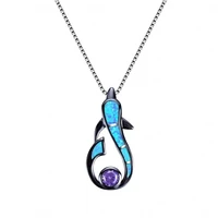 fashion women necklace alloy animal jewelry dolphin pendants chain on the neck birthday gifts decoration