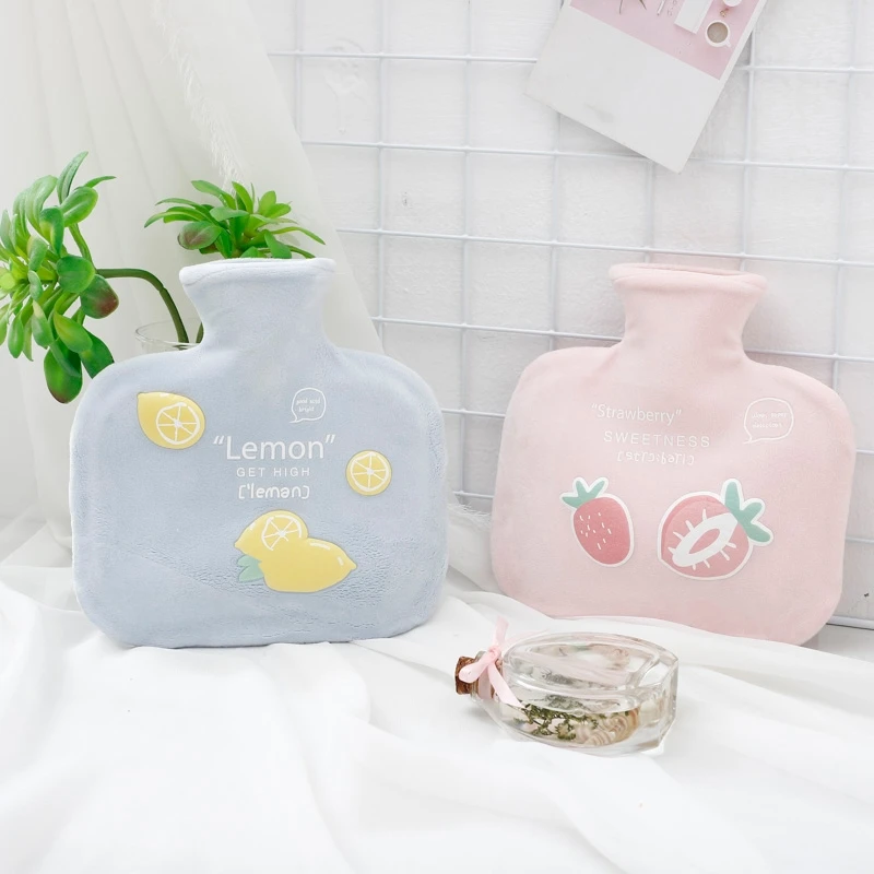 1000ML Soft Plush Hot Water Bottle Wth Cover Warm Print Cute Hand Warmer Pocket Rubber Bag Portable home |