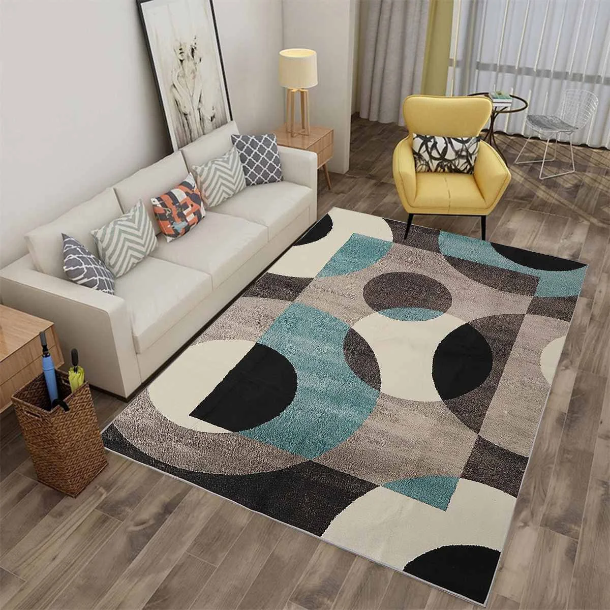 

3 Size Modern Carpet For Living Room All Area Rugs For Parlor Bedroom Study Balcony Non-slip Crawling Mat