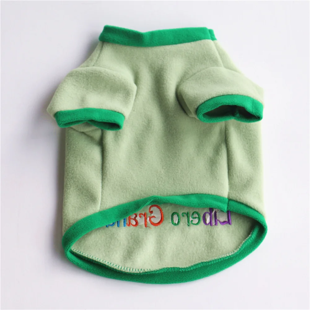 Одежда для щенков вышитая флисовая Рабочая куртка чихуахуа Тедди шнауцер одежда