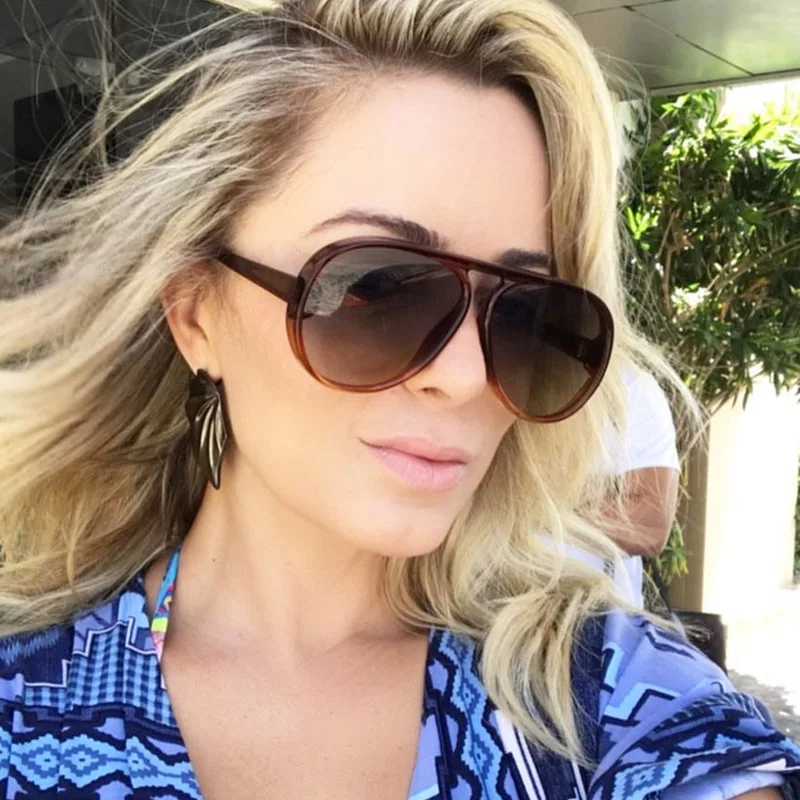 Негабаритные солнцезащитные очки авиаторы для женщин стимпанк большое зеркало в