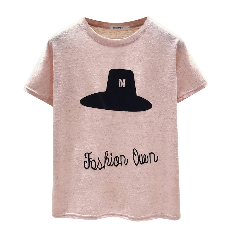 

Ice silk knitted T-shirt woman with short sleeves loose new summer han edition dress tide joker thin base coat