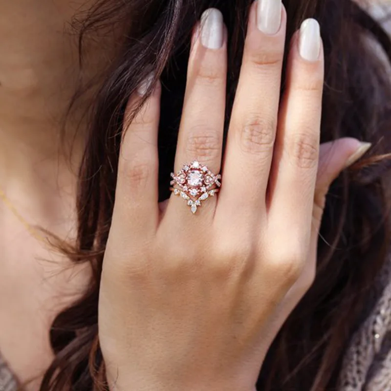 Из розового золота обручальные кольца кольцо с кубическим цирконием для Для