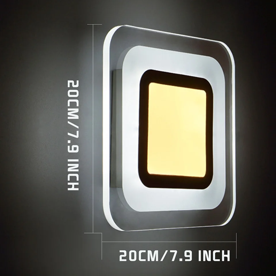 

OYGROUP Personalized Wall Lamp 18W Led Acrylic Bathroom Simple Bedroom Bedside Aisle Living Room Modern Atmospheric Lamps